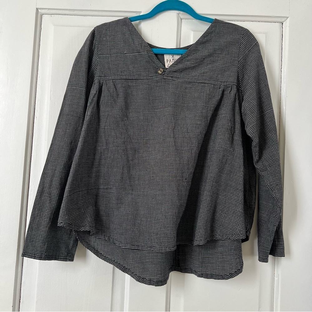 Pamut Apparel lightweight checked linen top M